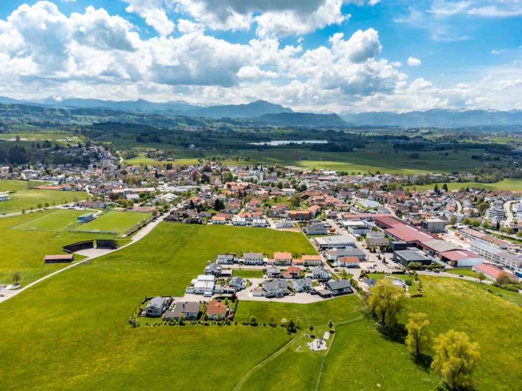 Allgäu Landschaft Alpen Luftaufnahme Sommer Durach