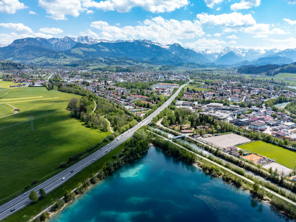 Allgäu Landschaft Alpen Luftaufnahme Sommer Sonthofen
