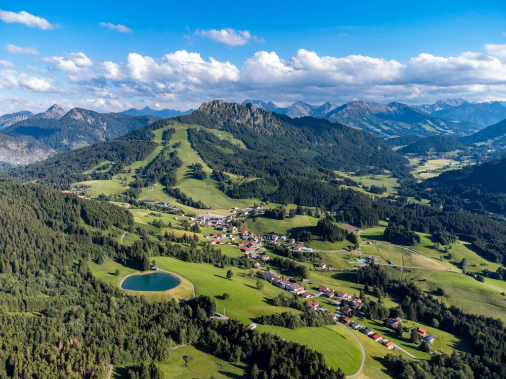 Allgäu Landschaft Alpen Luftaufnahme Sommer Jungholz